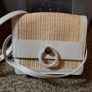 Ted Baker Cream and White Textured Crossbody Bag